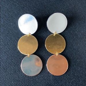 J. Crew Circular Disc Drop Earrings